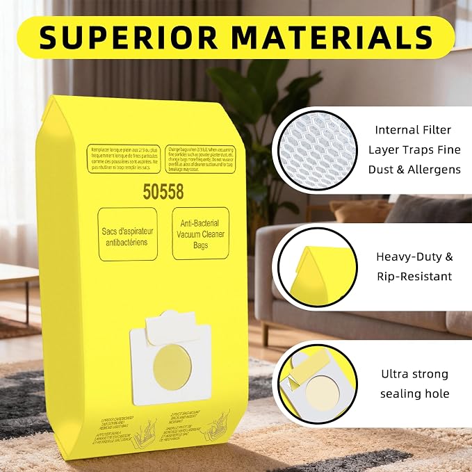 45 Pack Vacuum Cleaner Bags Replacement for Canister Type C/Q 5055 50558, Type C-5 C-18,200 series, 400 series, 600