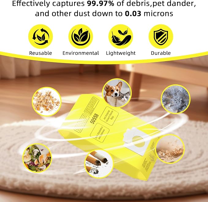 45 Pack Vacuum Cleaner Bags Replacement for Canister Type C/Q 5055 50558, Type C-5 C-18,200 series, 400 series, 600
