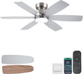 46 inch Ceiling Fans with Lights and Remote/APP Control, Low Profile Ceiling Fan with Light, Flush Mount, 3CCT