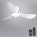 46 Inch Ceiling Fans with Lights, Flush Mount Ceiling Fan with Remote/APP Control, 3 Curved Blades, Reversible, 6 Speeds, 3