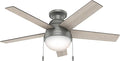 46 inch Indoor Ceiling Fan with LED Light - Ceiling Fan with Pull Chain, For Bedroom, Living Room, or Kitchen, Low Profile
