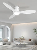 48" Ceiling Fan with Light and Remote, White Flush Mount Ceiling Fan with 3 Blades,3 Color Dimmable Lights, 6 Speeds, product