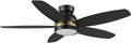 48" Ceiling Fan with Light Flush Mount, DC 10 Speeds Silent Ceiling Fan with Remote, 3 Light Colors Dimmable LED, Low Profile