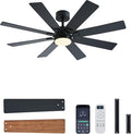 48 Inch Ceiling Fans with Lights and Remote/APP Control, Low Profile Ceiling Fan, 8 Blades,LED Dimmable, Reversible DC Motor