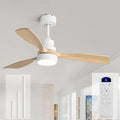 48 Inch Ceiling Fans with Lights and Remote Control-Modern Flush Mount&Downrod Mount Ceiling Fan for Bedroom Living Room