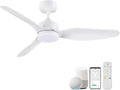 48 Inch Smart Ceiling Fans with Lights Remote Control,Dimmable LED Light,Outdoor Indoor Modern Ceiling Fan,Quiet DC