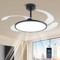 48'' Retractable Ceiling Fan with Remote Control,Bladeless Ceiling Fan with LED Lights,Stepless Full Spectrum,Memory,Modern