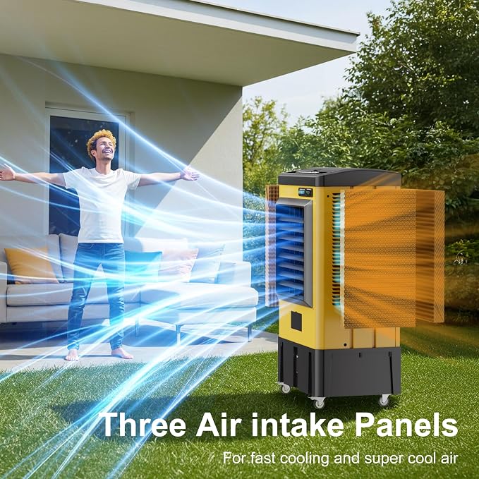 4800CFM Swamp Coolers,Portable Evaporative Air Cooler for 970 Sq.ft of Space,with Continuous Auto Fill,10.6-Gal Water