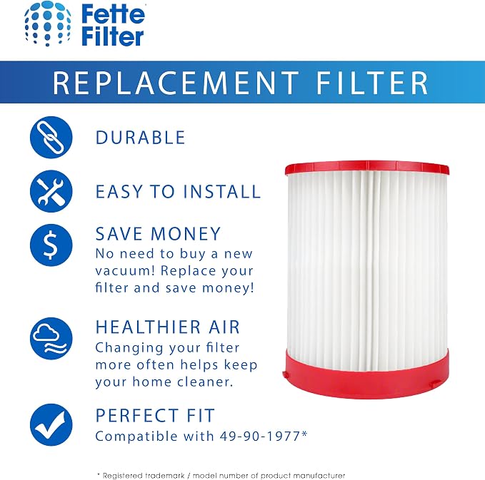 49-90-1977 Large Wet/Dry Vacuum HEPA Filter Compatible with M18 Fuel Wet/Dry Vacuums Models 0910-20, alternate view