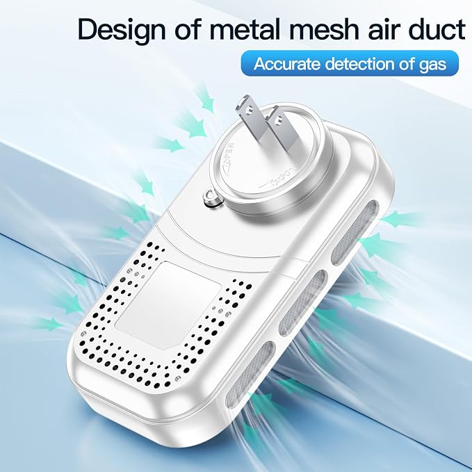 4IN1 Plug in Natural Gas & Carbon Monoxide Detectors Combination Builti-in 2000 mAh Backup Battery HD Screen [Propane
