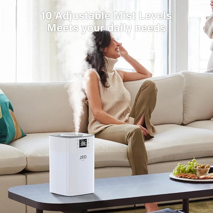 4L Humidifiers for Bedroom, Cool Mist Humidifier for Large Room, 40H Runtime, 360° Nozzle, Night Light for Home, Office