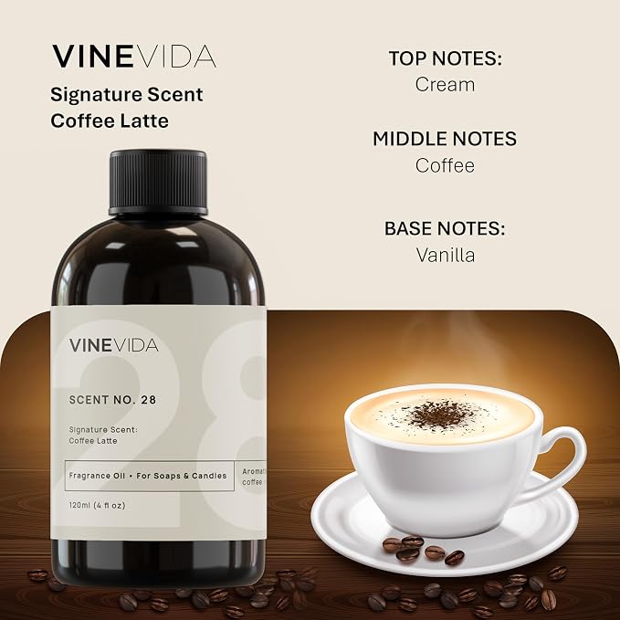 4oz Coffee Latte Fragrance Oil for Candle & Soap Making - USA Made Scents, alternate view 2