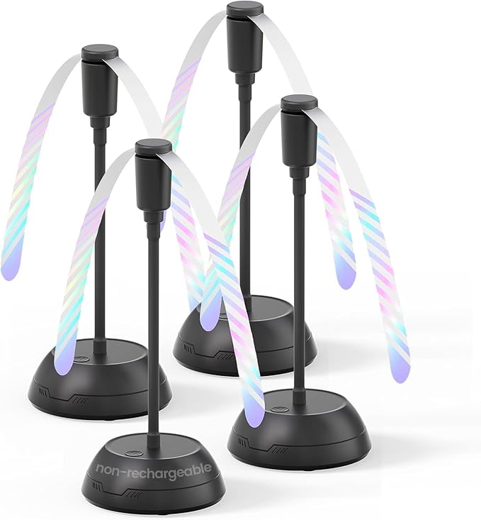 4Pack Food Fan for Table, AA Battery Powered, Portable Fan with Flexible Gooseneck and Soft Blades, Soundless Table Fan for