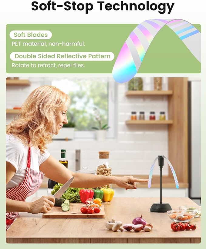 4Pack Food Fan for Table, AA Battery Powered, Portable Fan with Flexible Gooseneck and Soft Blades, Soundless Table Fan for