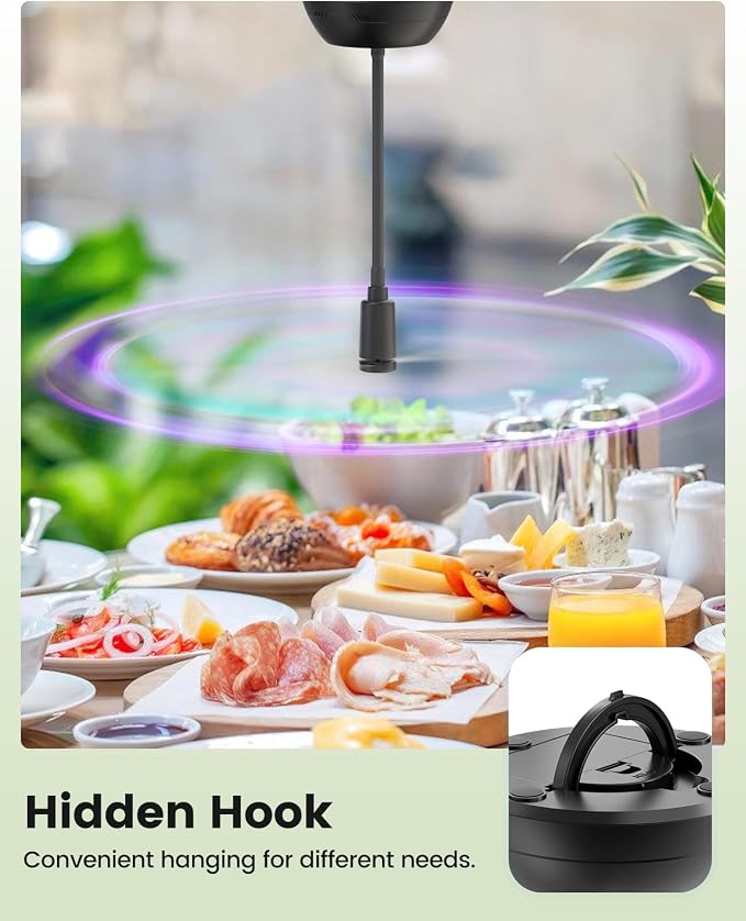 4Pack Food Fan for Table, AA Battery Powered, Portable Fan with Flexible Gooseneck and Soft Blades, Soundless Table Fan for