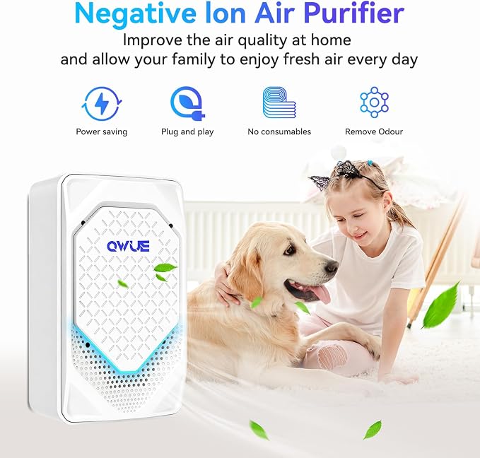 4Pack Plug in Air Ionizer, Negative Ion Air Purifier Plug In, Mini Filterless Air Freshener Quiet Air Cleaner Portable Air