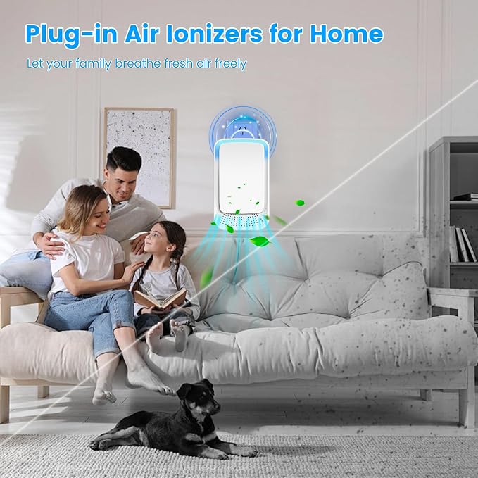 4Pack Plug In Air Purifier for Home Mini Ionic Air Purifier for Small Room Quiet Working Air Ionizers for Home,Office