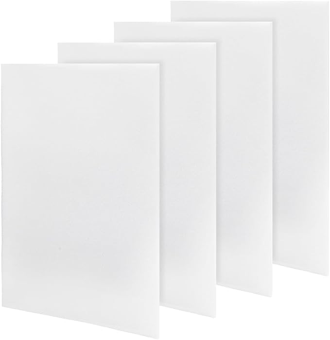 4pcs Air Conditioner Filter Pad 16" x 12.8" x 1/4" Air Purifier Filters Cut to Fit Foam Pad White Deodorizing, product image