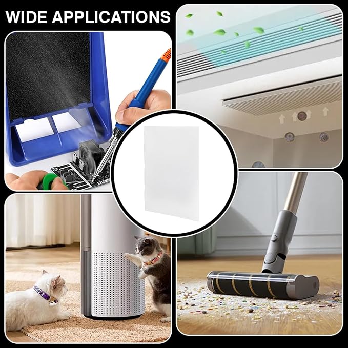 4pcs Air Conditioner Filter Pad 16" x 12.8" x 1/4" Air Purifier Filters Cut to Fit Foam Pad White Deodorizing, alternate