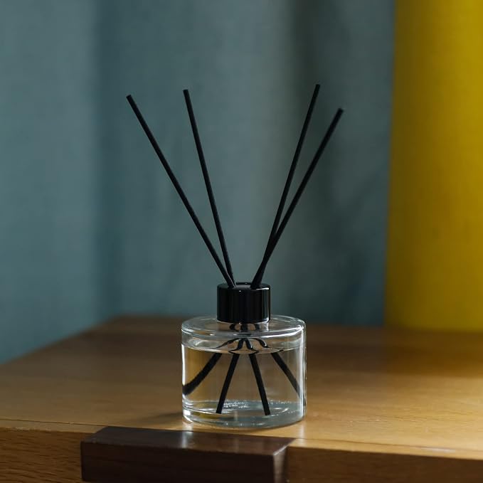 4PCS Fragrance Glass Diffuser Bottles, Refillable Diffuser Bottles with 20pcs Reeds Sticks & Black Caps & Funnel, alternate