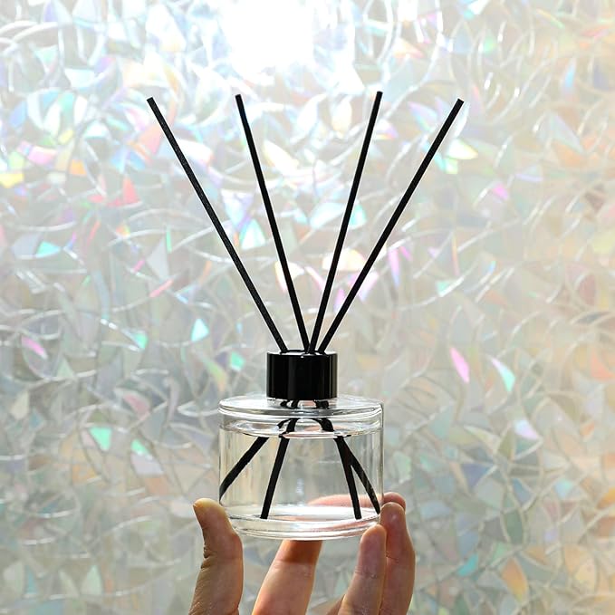 4PCS Fragrance Glass Diffuser Bottles, Refillable Diffuser Bottles with 20pcs Reeds Sticks & Black Caps & Funnel, alternate