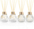 4Pcs Reed Diffuser Set with Metal Golden Decoration, Empty Reed Diffuser Bottles with 20Pcs Reed Diffuser Sticks, product