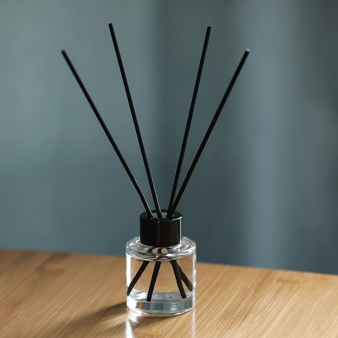 4PCS Refillable Fragrance Glass Diffuser Bottles with 20pcs Reeds Sticks & Black Caps & Funnel, alternate product view 6
