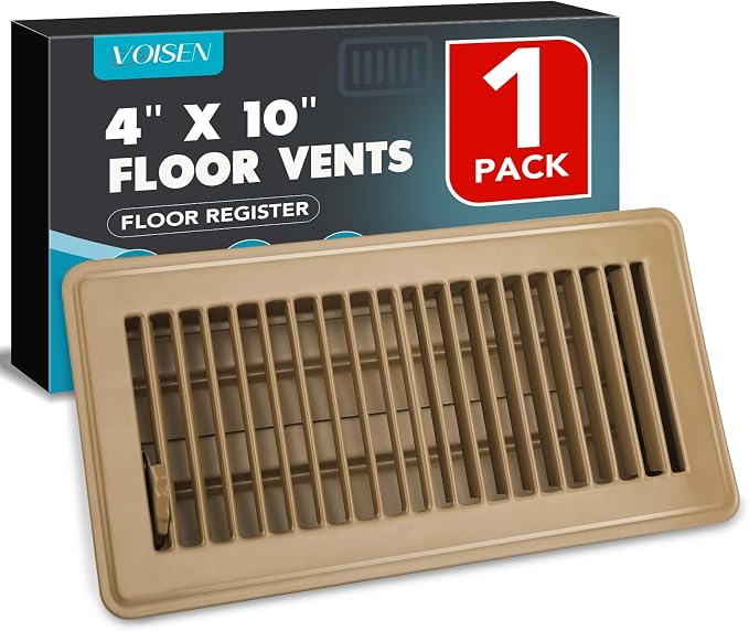 4x10 Floor Register, Brown Floor Vent Covers,Heavy Duty Steel Walkable Floor Vents,Vent Covers for Home Floor, product image