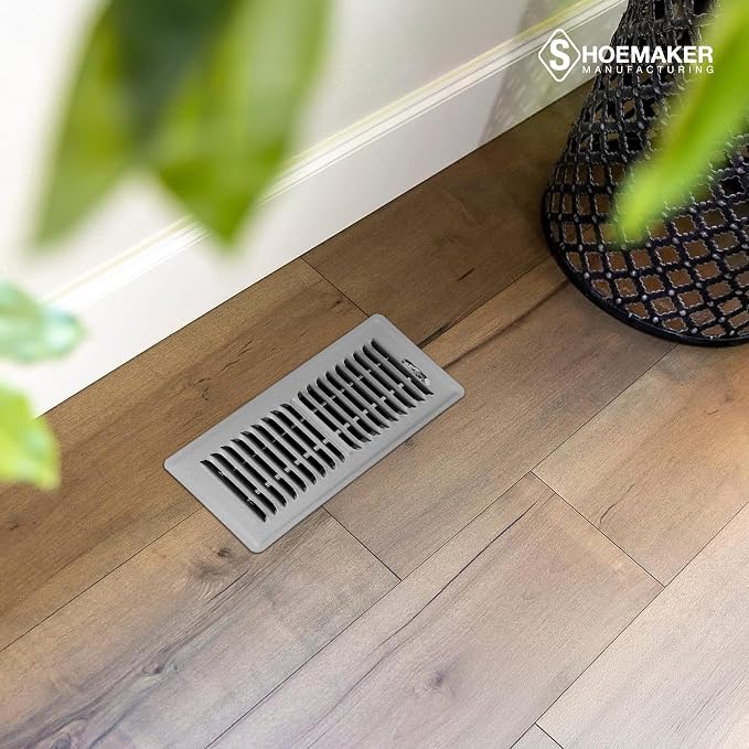 4x10 Floor Register – Cement Gray Heavy Duty Metal Floor Vent Cover for Home Floors - Premium Forced Air Vent Covers