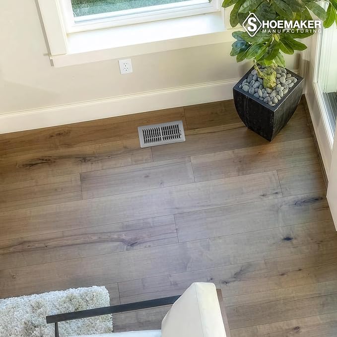 4x10 Floor Register – Cement Gray Heavy Duty Metal Floor Vent Cover for Home Floors - Premium Forced Air Vent Covers