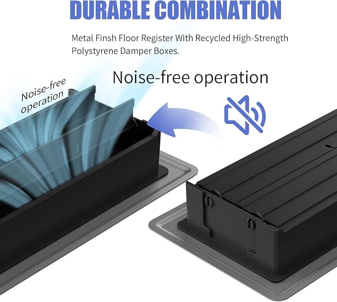 4x10 Floor Register, Floor Vent Covers for Home Floor, Sidewall, Heavy Duty Steel Walkable Floor Grates, Adjustable Air Vent