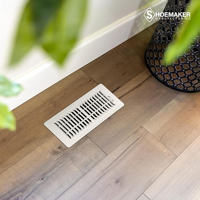 4x10 Floor Register – Warm White Heavy Duty Metal Floor Vent Cover for Home Floors - Premium Forced Air Vent, alternate view