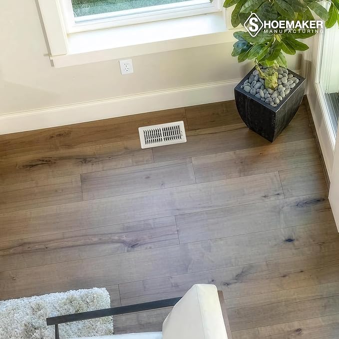 4x10 Floor Register – Warm White Heavy Duty Metal Floor Vent Cover for Home Floors - Premium Forced Air Vent, alternate view