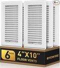 4x10 Floor Register White, Floor Vent Covers for Home Floor, Sidewall, Heavy Duty Steel Walkable Floor Grates, Adjustable Air