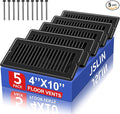 4x10 Floor Regsiter Vent Covers for Home Floor Wall Ceiling - Black with Screws for Easy Installation - Heavy Duty Steel