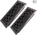 4x10 Inches 2 Pack Heavy Duty Walkable Floor Register - Easy Adjust Air Supply Lever Decorative Floor Vent Covers - Savannah