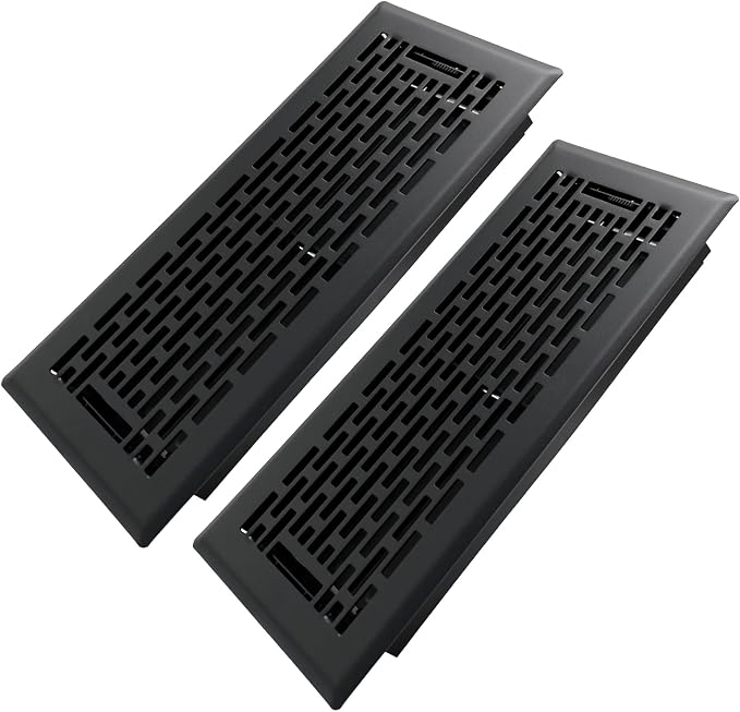 4x10 Inches 2 Pack Heavy Duty Walkable Floor Register - Easy Adjust Air Supply Lever Decorative Floor Vent Covers - Boston