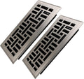 4x10 Inches 2 Pack Heavy Duty Walkable Floor Register Easy Adjust Air Supply Lever Floor Vents - Seattle Design - Vent Cover