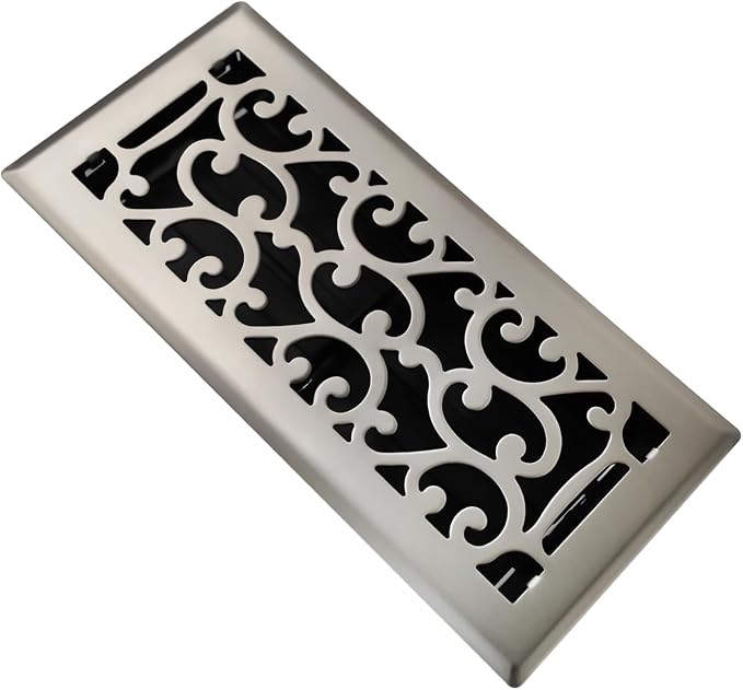 4x10 Inches Air Floor Vents Register Ease Adjust Air Flow Savannah Design-Heavy Duty Walkable Steel Decorative Floor Vent for