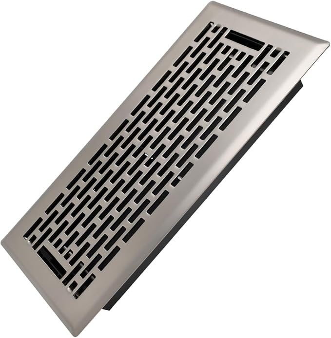 4x10 Inches Heavy Duty Walkable Floor Register - Easy Adjust Air Supply Lever Decorative Floor Vent Covers - Boston Design