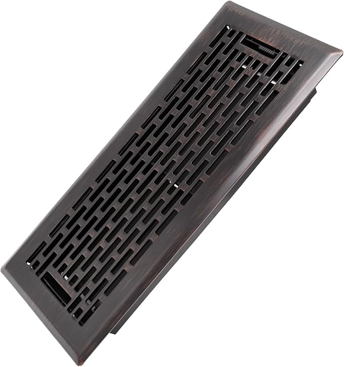 4x10 Inches Heavy Duty Walkable Floor Register - Easy Adjust Air Supply Lever Decorative Floor Vent Covers - Boston Design