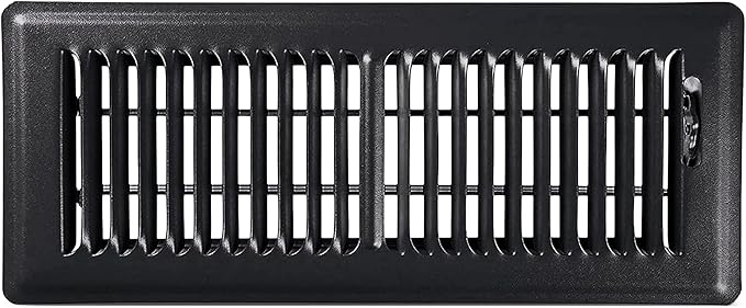 4x12 Floor Register – Black Heavy Duty Metal Floor Vent Cover for Home Floors - Premium Forced Air Vent Covers, product image