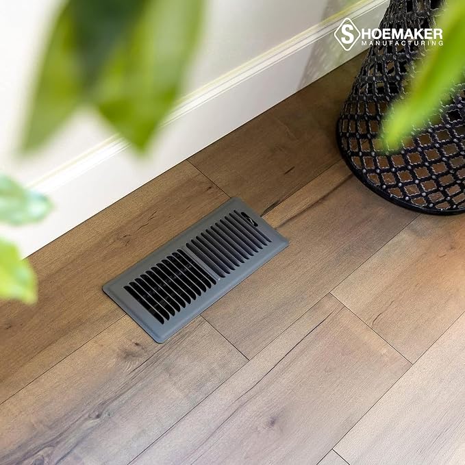 4x12 Floor Register – Storm Gray Heavy Duty Metal Floor Vent Cover for Home Floors - Premium Forced Air Vent Covers