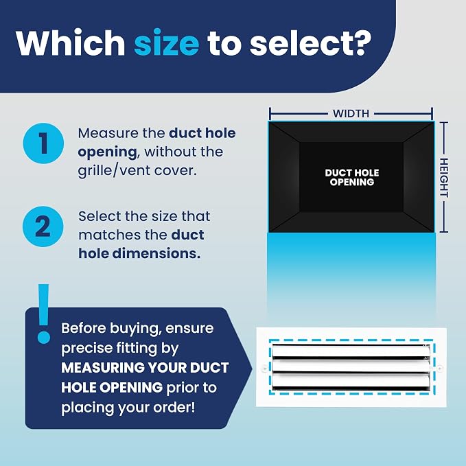 4x12 Inch (Duct Opening) Aluminum 1-Way Air Flow Vent – HVAC Vent Cover for Wall or Ceiling – Quiet HVAC Wall Register with