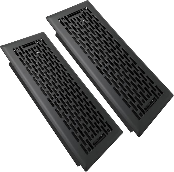 4x12 Inch Floor Vents 2 Pack Adjustable Airflow Floor Register Walkable Heavy Duty Steel Floor Vent Register with Boston