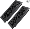 4x12 Inches 2 Pack Heavy Duty Walkable Floor Register - Easy Adjust Air Supply Lever Decorative Floor Vent Covers - Savannah