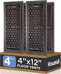 4x12 Inches 4 Pack Heavy Duty Walkable Floor Register - Easy Adjust Air Supply Lever Decorative Floor Vent Covers, Boston