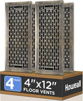 4x12 Inches 4 Pack Heavy Duty Walkable Floor Register - Easy Adjust Air Supply Lever Decorative Floor Vent Covers, Boston
