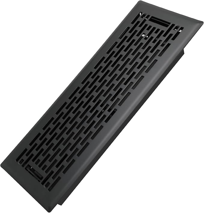4x12 Inches Heavy Duty Walkable Floor Register - Easy Adjust Air Supply Lever Decorative Floor Vent Covers - Boston Design