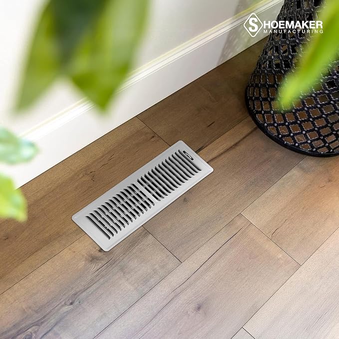 4x14 Floor Register – Cement Gray Heavy Duty Metal Floor Vent Cover for Home Floors - Premium Forced Air Vent Covers